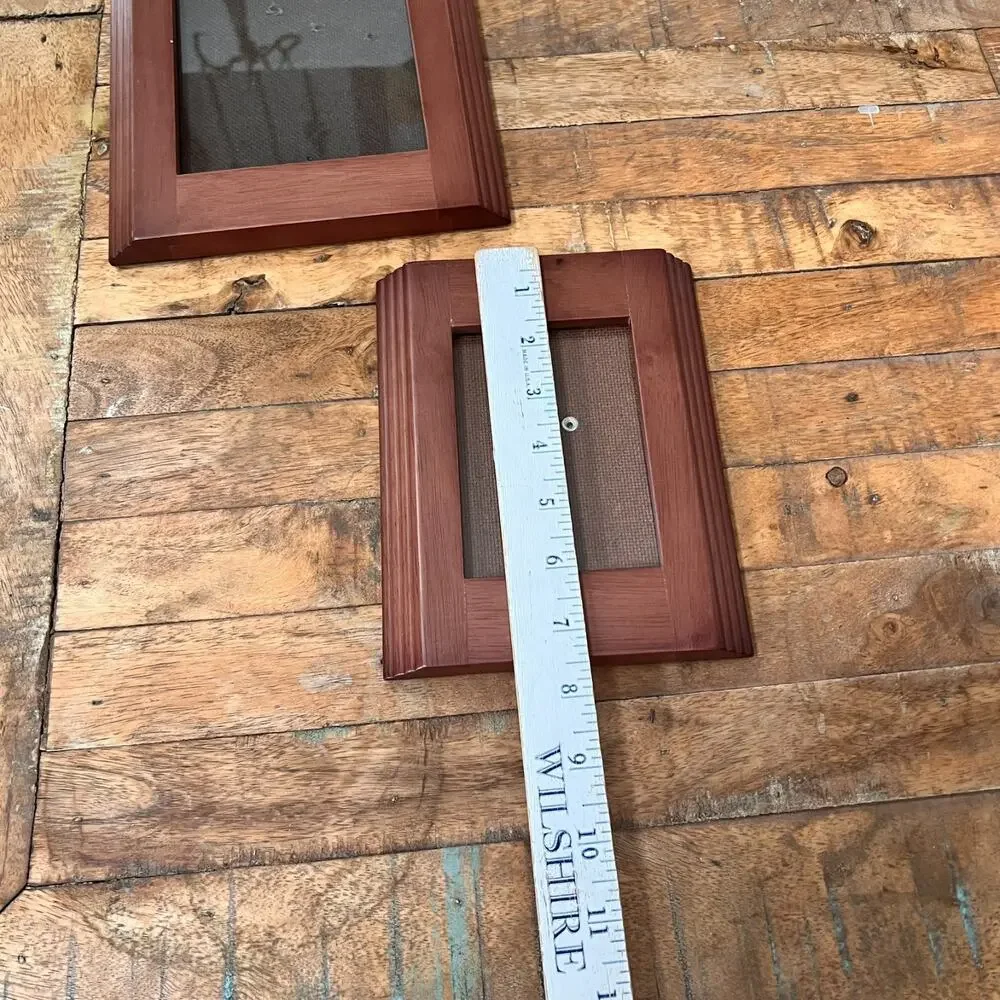 Rare Woods Picture Frames Set of 2 Portrait Free Standing Brown Wood